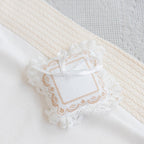 Luxury Linen Baptism Outfit Set for Baby Girl with Blanket | Ivory Christening Set