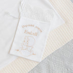 Luxury Linen Baptism Outfit Set for Baby Girl with Blanket | Ivory Christening Set