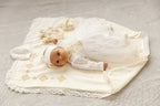 Luxury Baby Girl Christening Set with Kryzhma Blanket – Dress, Accessories, Candles & Pillow
