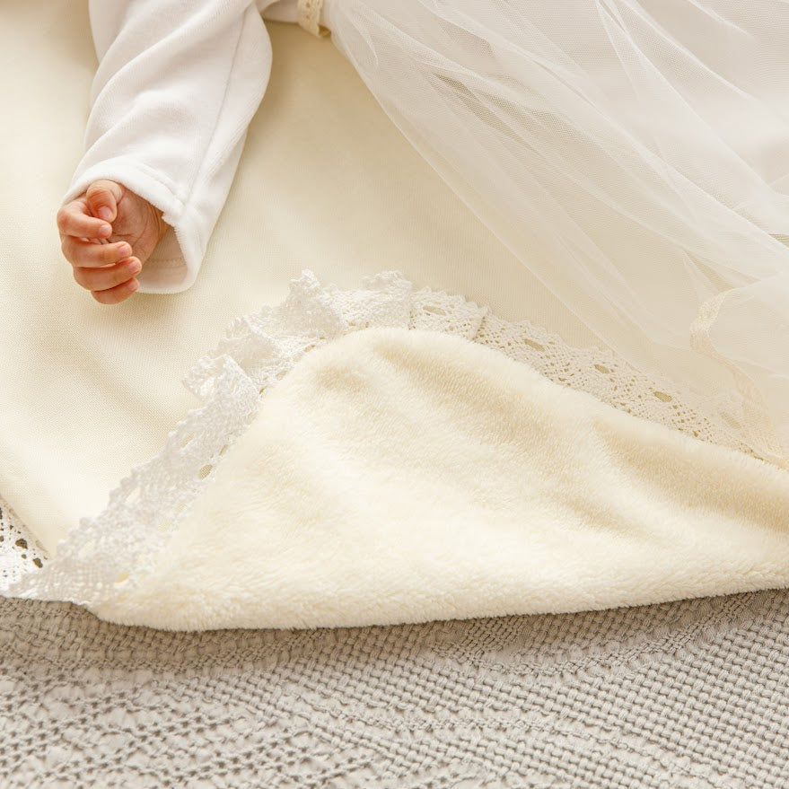 Luxury Baby Girl Christening Set with Kryzhma Blanket – Dress, Accessories, Candles & Pillow