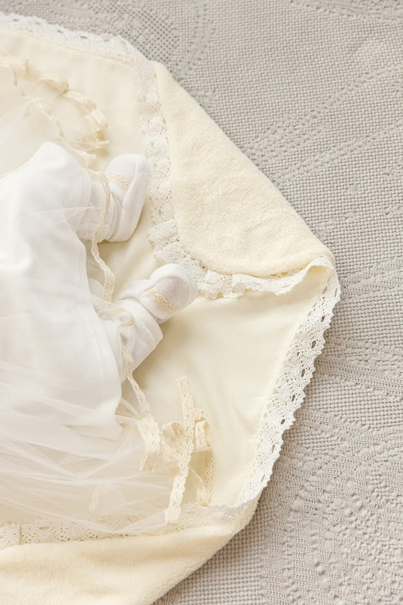 Luxury Baby Girl Christening Set with Kryzhma Blanket – Dress, Accessories, Candles & Pillow