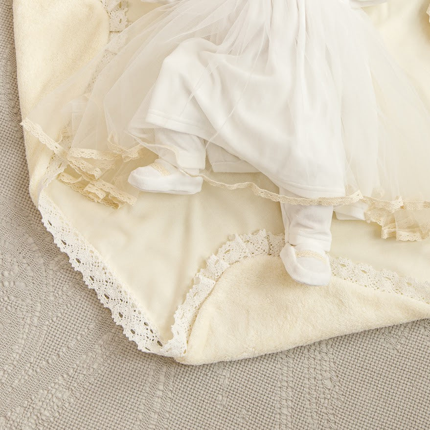 Luxury Baby Girl Christening Set with Kryzhma Blanket – Dress, Accessories, Candles & Pillow