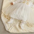 Luxury Baby Girl Christening Set with Kryzhma Blanket – Dress, Accessories, Candles & Pillow