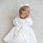Baby Girl Baptism Set with Muslin Dress, Personalized Blanket and Candles – Christening Outfit