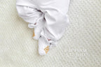 Luxury Linen Baptism Outfit for Baby Boy with Gold Embroidery