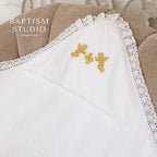 Cotton hooded baptism blanket – gentle on newborn skin