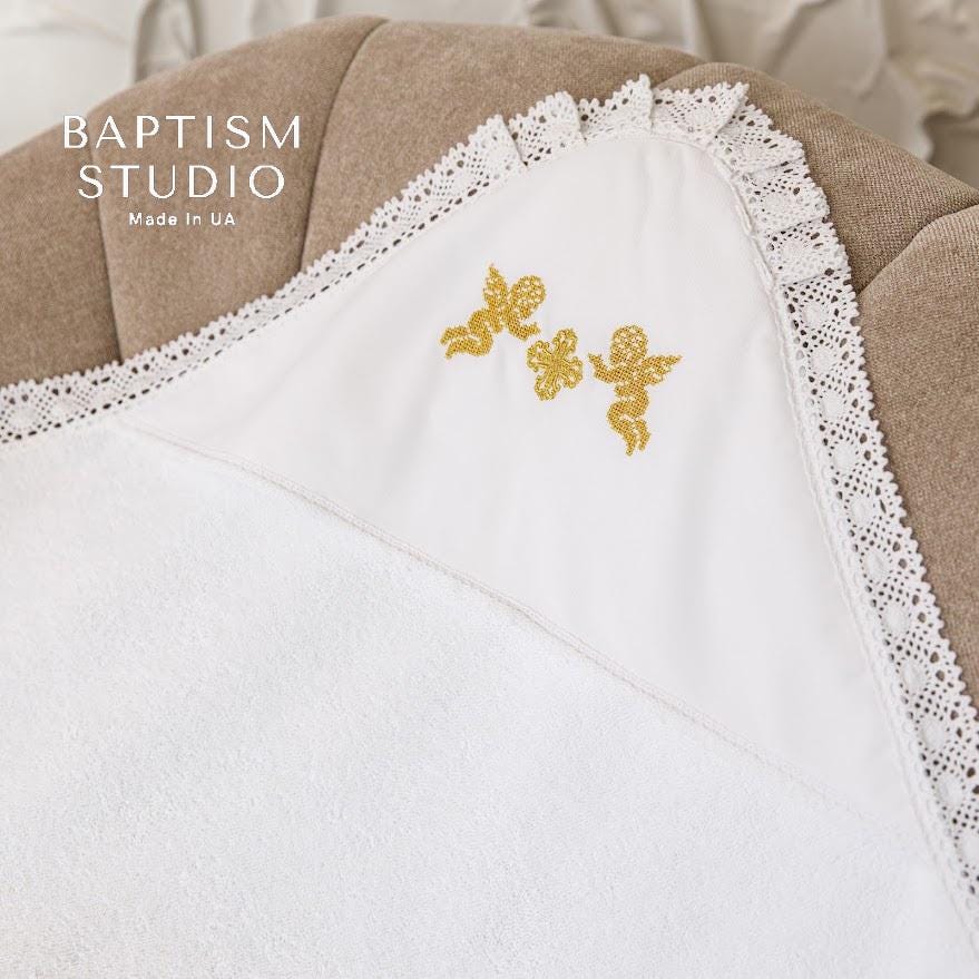 Cotton hooded baptism blanket – gentle on newborn skin