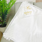 Personalized Baptism Towel with Hood – Baby Christening Gift