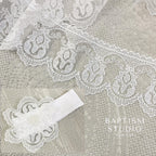 White Baby Baptism Dress Set with Lace | Velour Christening Outfit for Girl
