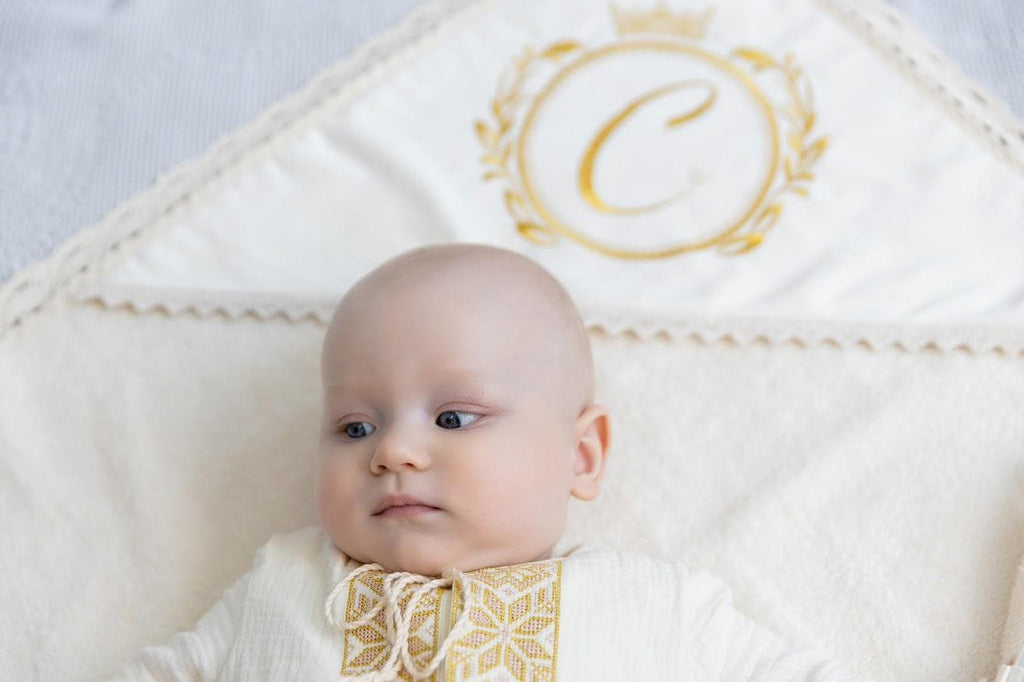 Baptism Set for Baby – Muslin Christening Outfit with Hooded Terry Towel | Personalized Christening Gift