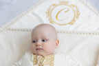 Baptism Set for Baby – Muslin Christening Outfit with Hooded Terry Towel | Personalized Christening Gift
