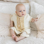 Baptism Set for Baby – Muslin Christening Outfit with Hooded Terry Towel | Personalized Christening Gift