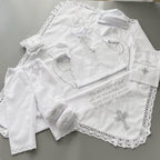 Personalized Linen Christening Set – Custom Embroidered Baptism Outfit & Blanket