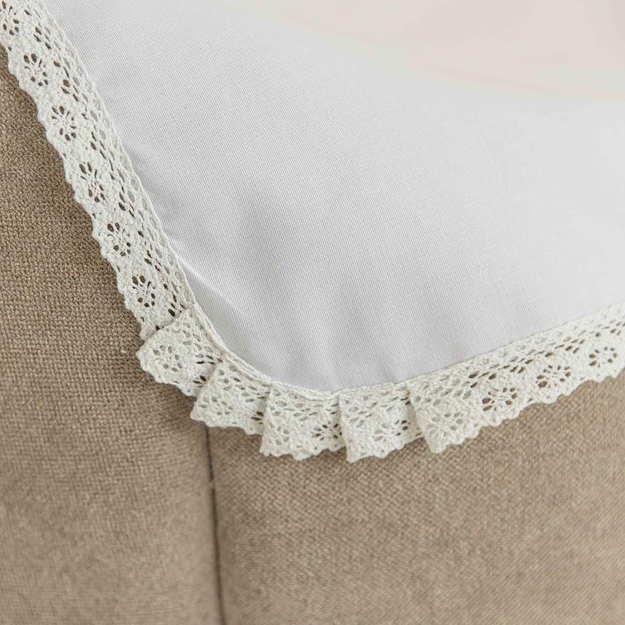 Orthodox Baptism Blanket with Hood – White Linen, Embroidered Cross and Dove, Christening Gift for Baby