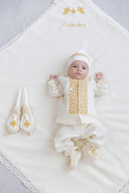 Baby Boy Christening Outfit with Baptism Towel and Candles