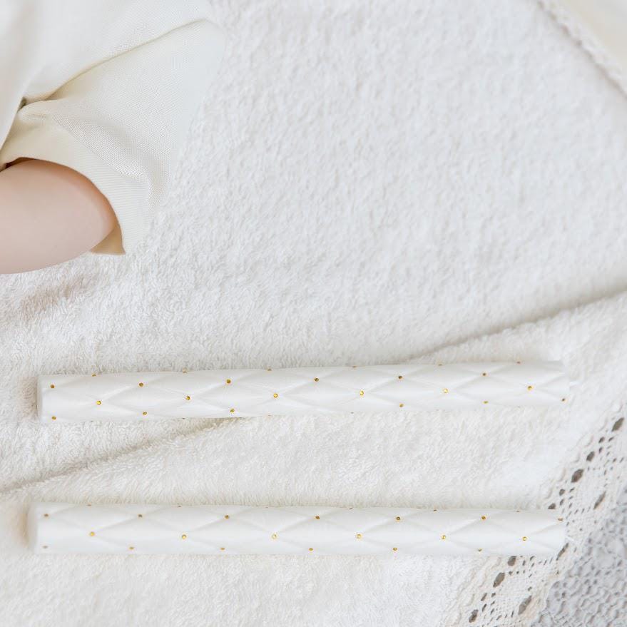 Ivory Linen Baby Baptism Outfit with Hooded Towel | Christening Set with Angel Embroidery