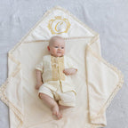 Baptism Set for Baby – Muslin Christening Outfit with Hooded Terry Towel | Personalized Christening Gift