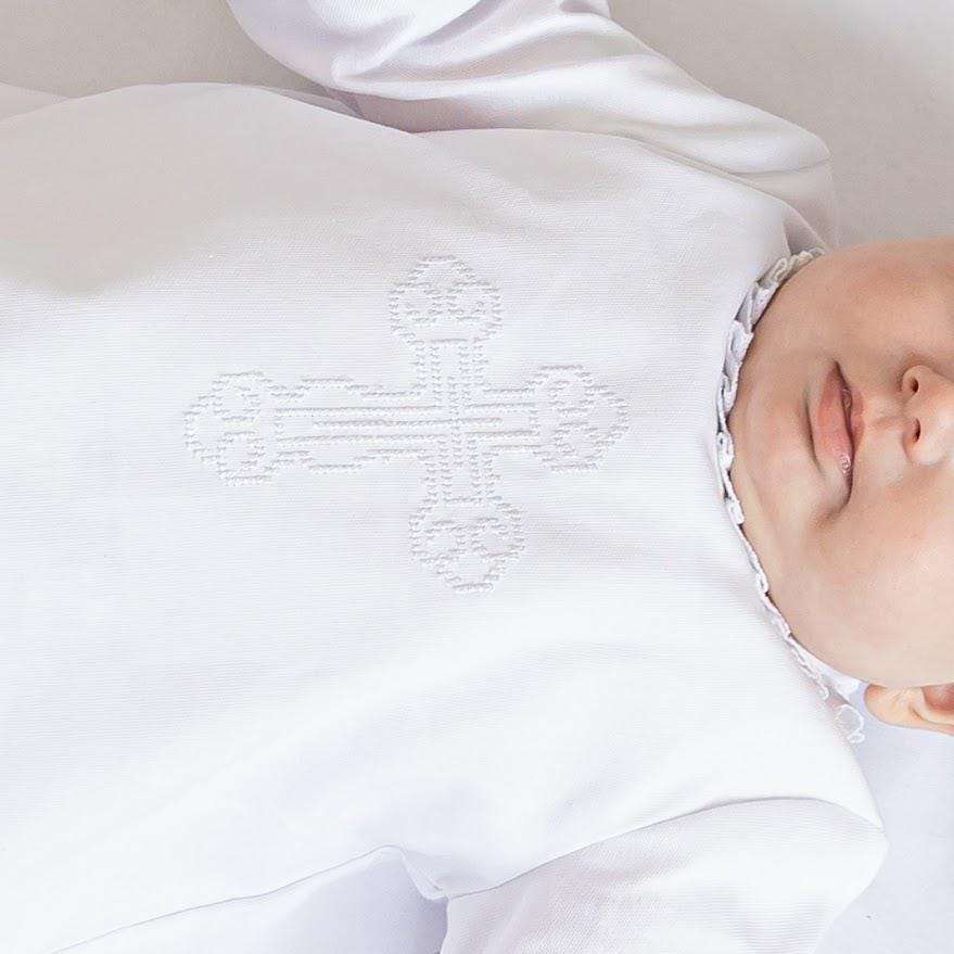 Baby Christening Set with Linen Blanket – Natural Baptism Outfit for Boys & Girls