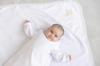 Baby Christening Set with Linen Blanket – Natural Baptism Outfit for Boys & Girls
