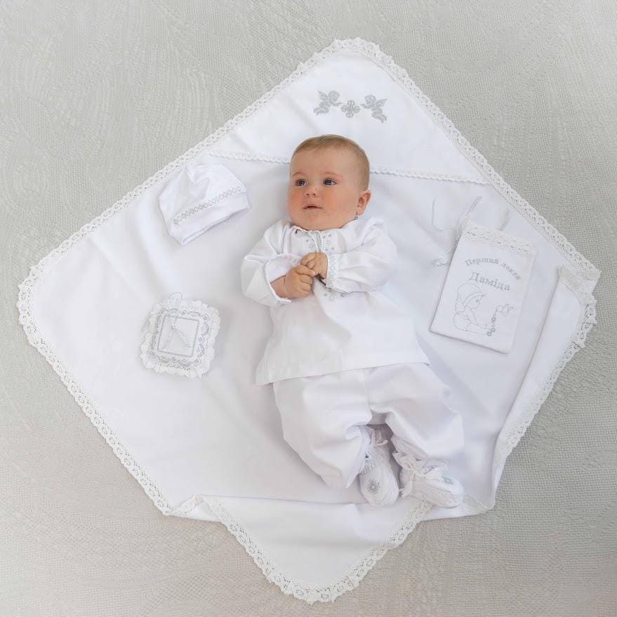Luxury Baby Baptism Set – White Christening Outfit with Accessories