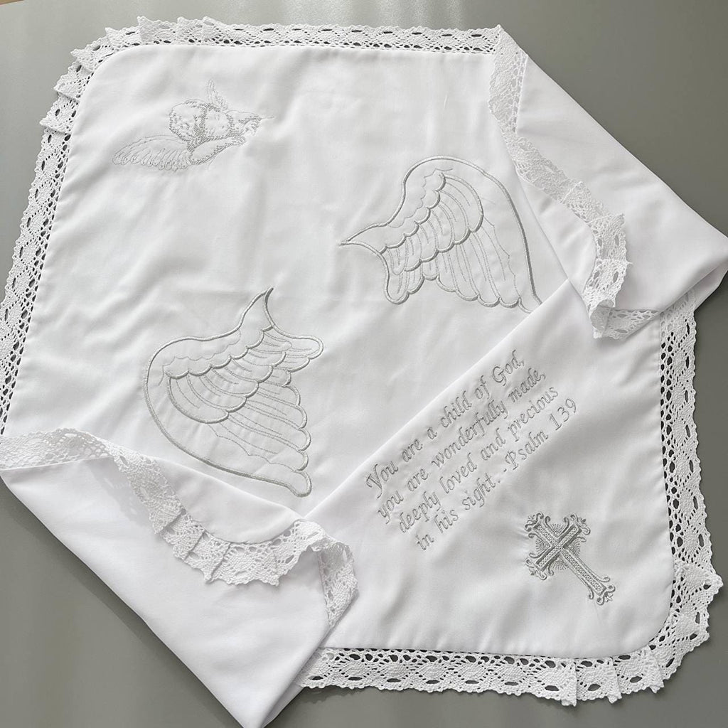 Personalized Linen Christening Set – Custom Embroidered Baptism Outfit & Blanket