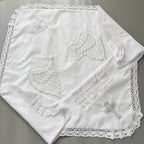 Personalized Linen Christening Set – Custom Embroidered Baptism Outfit & Blanket