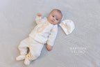 Boys' Baptism Outfit  – Ivory with Beige Embroidery (Shirt, Pants, Booties, Hat), Christening Gown BoyBoys Baptism Gown