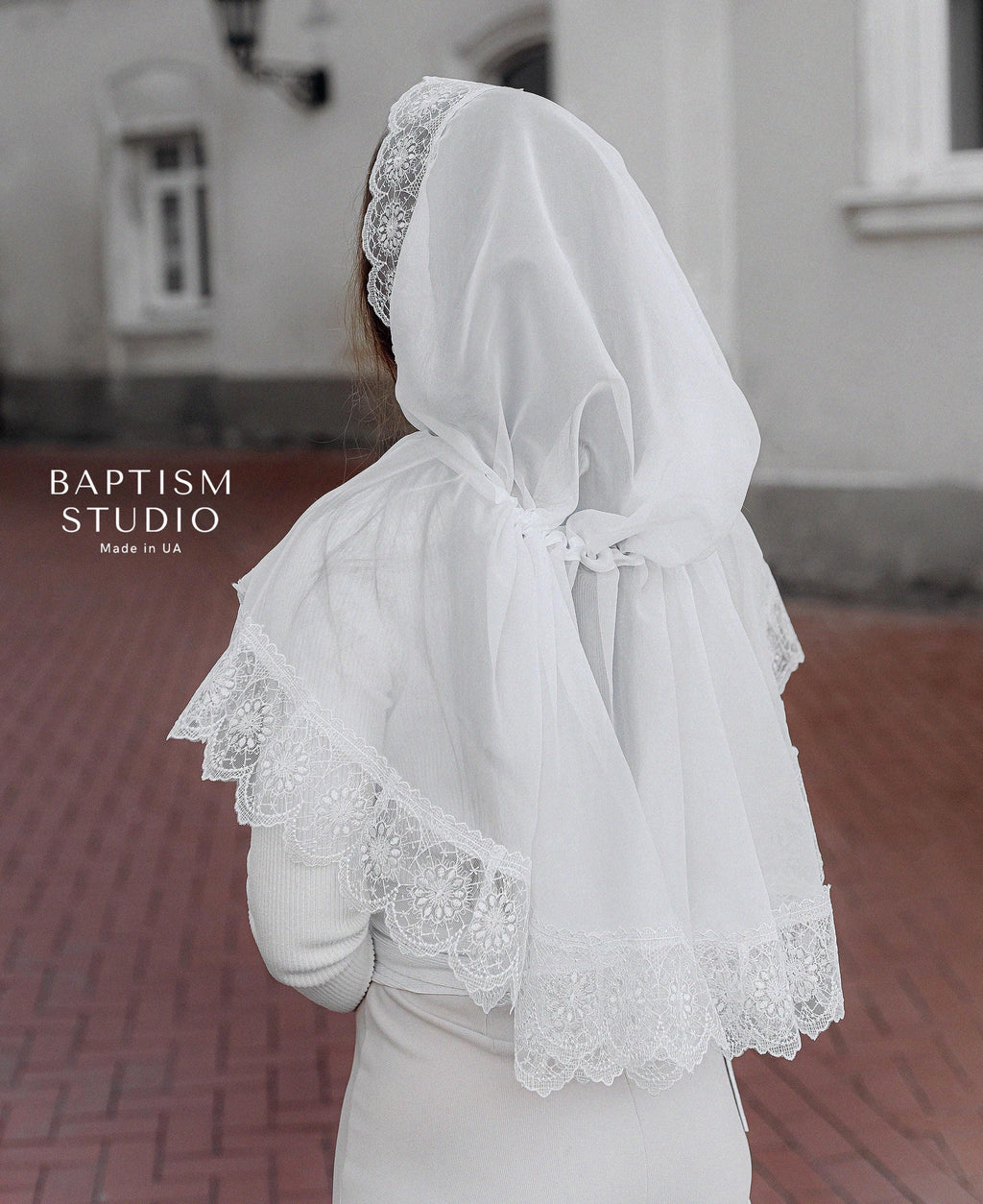 Lace Chapel Veil for Church | White Mantilla Head Covering