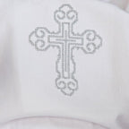 Baby Linen Baptism Outfit – Shirt, Pants, Booties & Bonnet Set