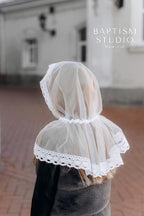 White Lace Baptism Scarf for Girls – Child Church Veil | Orthodox Head Covering