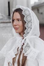 Lace Chapel Veil for Church | White Mantilla Head Covering