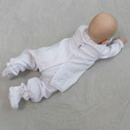 Handmade linen baptism outfit for infant boy