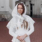 Lace Chapel Veil for Church | White Mantilla Head Covering