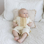 Baptism Set for Baby – Muslin Christening Outfit with Hooded Terry Towel | Personalized Christening Gift