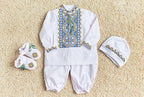 Traditional Baby Outfit Set – Shirt, Pants, Booties & Hat