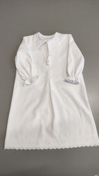 White Linen Baby Boy Baptism Gown – Christening Robe, Infant Blessing Outfit