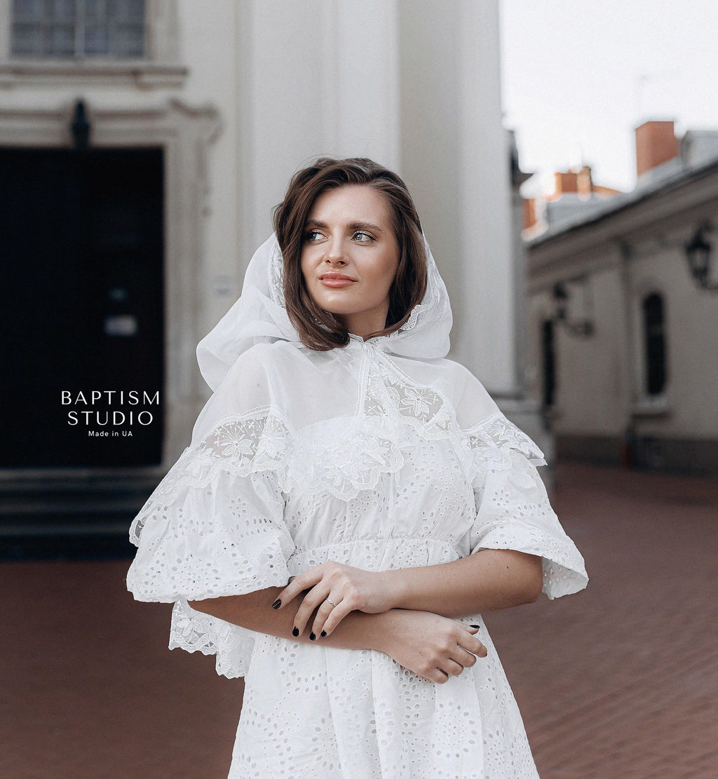 Traditional lace church veil for women, modest chapel veil for prayer and religious ceremonies