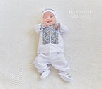 Traditional Baby Outfit Set – Shirt, Pants, Booties & Hat