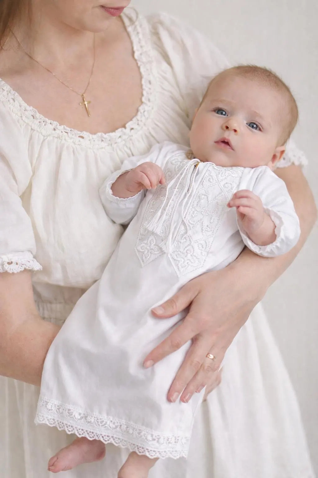 baby boy baptism gown white christening outfit embroidered infant robe