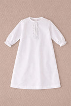 Linen Baptism Shirt with Delicate Embroidery – Baby Christening Outfit