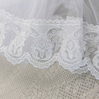 White Baby Baptism Dress Set with Lace | Velour Christening Outfit for Girl