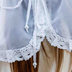 White Baptism Palantine with Lace | Chiffon Head Covering | Ships from USA