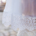 Lace Chapel Veil with Ties | White Mantilla Head Covering for Church